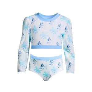 Disney’s Bluey Swim Bathing Suit 2pc Set NWT Girl Long Sleeve Rashguard  2T